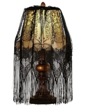 Halloween Decor Lamp Shade, 20 X 60 Inch Large Spider Web Lampshade, Black Lace Cover for Indoor and Outdoor Table Decorations