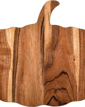 Halloween Pumpkin Shaped Wood Cutting Board for kitchen Decoration, Gothic Cutting Boards with Handle, Charcuterie Wooden Boards, Serving Platter (Pumpkin Board 12"L x 13"W)