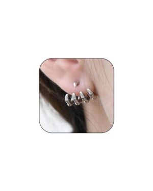 Halloween Skull Earrings - Skeleton Stud Earrings for Women, Gothic & Spooky, Retro Punk Style, Skeleton Hand Design, Silver