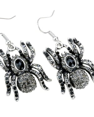 Halloween Spider Dangle Earrings for Women Crystal Hypoallergenic Jewelry