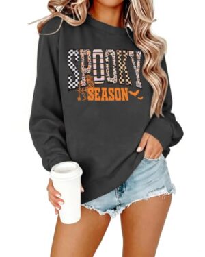 Halloween Sweatshirts for Women : Spooky Season Ghost Sweatershirt