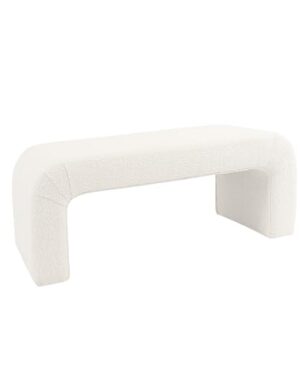 HomePop 48" Arch Channel Bench - Cream Boucle