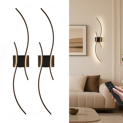 KARTOOSH Battery Operated Wall Sconce Set of Two with Remote Control
