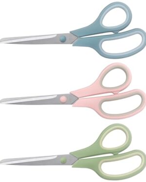 LONGKEY 8.5" Pastel Scissors 3-Pack, Ultra Sharp Stainless Steel
