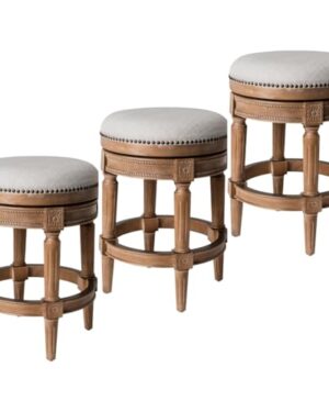 Maven Lane Pullman Backless Counter Stool, Light Brown, 26", Set of 3