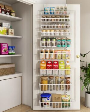 Mefirt White 9-Tier Over The Door Pantry Organizer, Pantry Organization