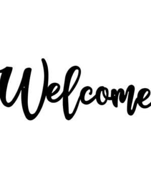 Metal Welcome Sign Wall Hanging - Handcrafted Decorative Metal Art for Front Door & Home Wall Decor ( Black )