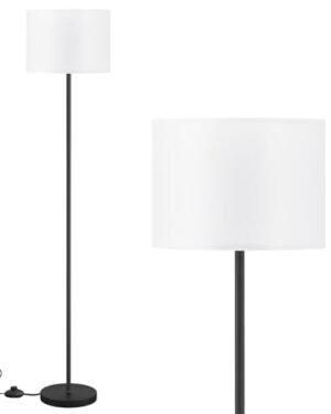 Modern Floor Lamp Simple Design with White Shade & Foot Pedal Switch