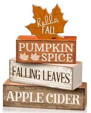 Moucuny 4 Pcs Fall Decor Wooden Maple Leaf Decoration Thanksgiving Decor