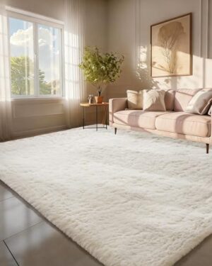 Ophanie 6x9 Area Rugs,Upgrade Non-Slip Fluffy Soft Rugs for Living Room,Large Shag Ivory Fuzzy Plush Rug,Shaggy Big Carpets for Bedroom,Kids Boys Girls Dorm Nursery Decor with Over 99 pcs Pile fibers