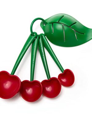 OTOTO Measuring Cups Set - Teaspoons for Dry & Liquid Ingredients, BPA-free & Dishwasher Safe, Funny Gifts, Baking Accessories, Unique Kitchen Gadgets (Mon Cherry)