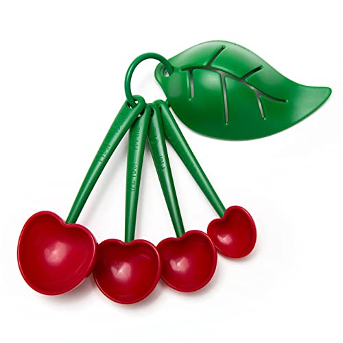 OTOTO Measuring Cups Set - Teaspoons for Dry & Liquid Ingredients, BPA-free & Dishwasher Safe, Funny Gifts, Baking Accessories, Unique Kitchen Gadgets (Mon Cherry)