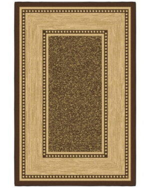 Ottomanson Border Area Rug 3'3" x 4'7" - Non Slip Low Pile Carpet, Brown