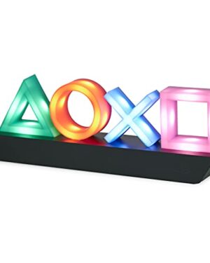 Paladone Playstation Controller Icons Light with 3 Light Modes - Sound Reactive, Dynamic Phasing, and Standard Mode - Gaming Desk Accessories and Game Room Decor