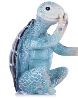 PlivBloom Sea Turtle Decor Holding Nose Resin Statue, Yoga Inspired Coastal Home Decor for Shelf Desk Office Room, Turtle Gifts for Women and Ocean Lovers Tabletop Display (Hold Nose)