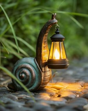 QZJDDZSW Solar Garden Snail Statue,Lawn Decor Statue for Patio, Balcony, Yard Ornament - Mothers Day Gifts for Mom Grandma Women