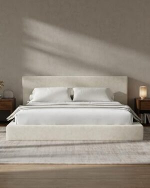 RECCI AirFrame King Size Upholstered Bed Frame with Plush Padded Headboard
