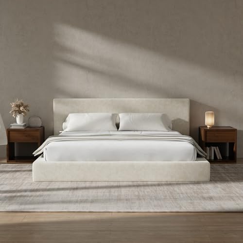 RECCI AirFrame King Size Upholstered Bed Frame with Plush Padded Headboard
