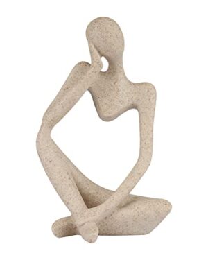 Sandstone Resin Thinker Statue Style Abstract Sculpture, Sandstone, Left