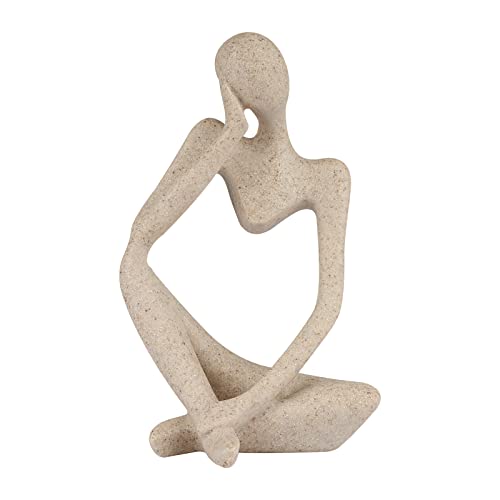 Sandstone Resin Thinker Statue Style Abstract Sculpture, Sandstone, Left