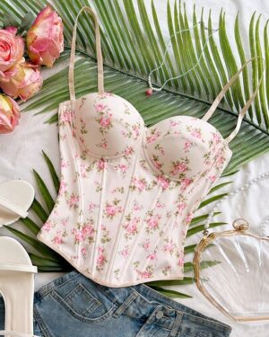 SHEIN | Floral Print Spaghetti Strap Buttoned Camisole
