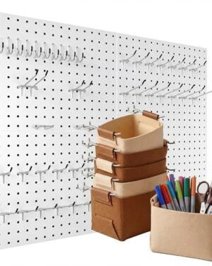 Spampur 4 Pack Peg Board Organizer, Includes Metal PegBoard and Accessories