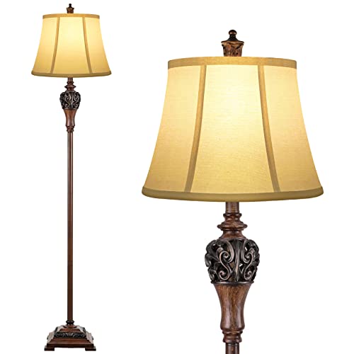 Sucolite Vintage Floor Lamp for Living Room, Traditional Tall Standing Lamp
