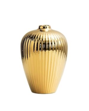 Tabletop Decor Aesthetic Unique Decorative Flowerpot Simple Minimalism Ceramic Electroplated Vase Office Desk