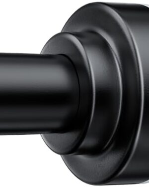 TEECK Shower Curtain Rod, 32-68 inch Adjustable Spring Tension Curtain Rod, Never Rust Anti-Slip Shower Curtain Rod for Bathroom, No Drilling, Never Collapse, Easy to Use, Black
