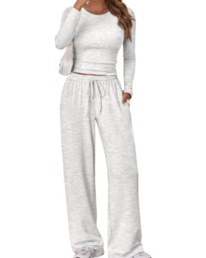 Trendy Queen Women's 2 Piece 2026 Fall Fashion Lounge Set with Pockets