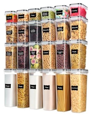 Vtopmart Airtight Food Storage Containers with Lids, 24 pcs, Black