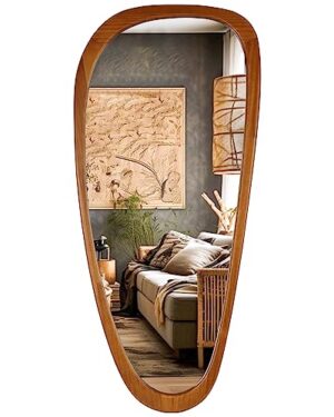 WallBeyond Asymmetrical Mirror, Irregular Mirror Full Length, Boho Wall Mirrors Decorative for Bedroom Living Room Entryway Hall, Mid Century Modern Decor 48" H x 22" W