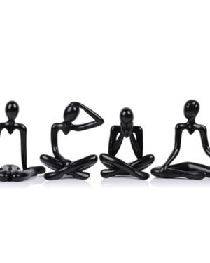 XMGZQ Black Thinker Figurines,Abstract Bookshelf Figures,Knick Knacks Home Decor,Plastic Thinker Statue Kit,Black Statues for Home Decor,Abstract Art Decorations Accessories,Desk Decor for Women