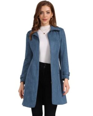 Target | Women's Faux Suede Belted Long Zipper Jacket