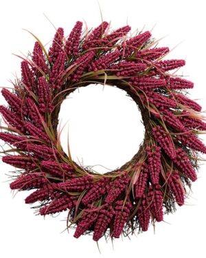 AT HOME | Burgundy Heather Wreath