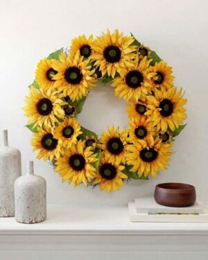 AT HOME | Yellow Sunflower Wreath
