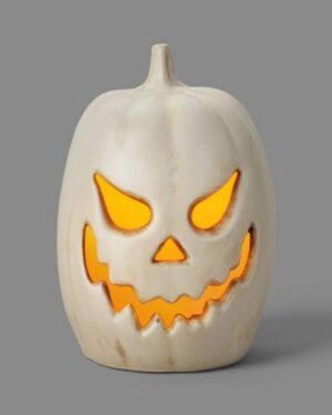 Target | Classic Lit Pumpkin Terra Cotta Like Jack O' Lantern Halloween Decorative Prop