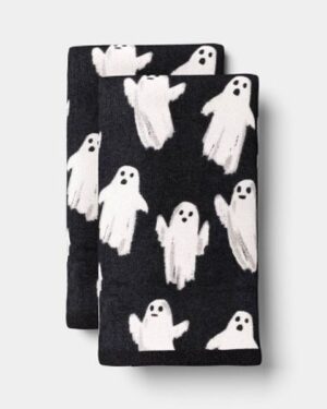 Target | 2pk Halloween Ghosts Hand Towels Black/White