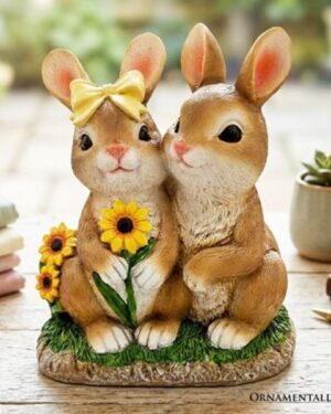 Target | Bunny Embrace Garden Statue, 8" Hugging Rabbit Couple Figurine Outdoor Decor