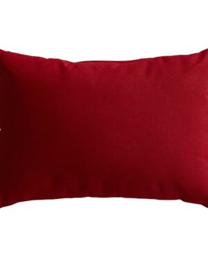 AT HOME | Canvas Lumbar Outdoor Throw Pillow - Red