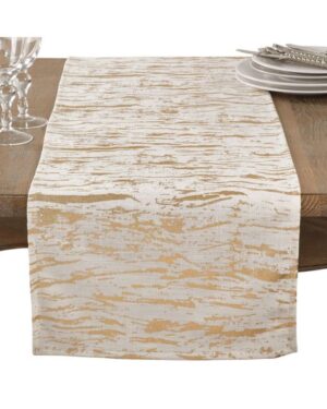 Macy's | Ivory and Gold Metallic Table Runner