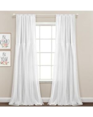 Macys | Tulle Skirt Solid Light Filtering Window Curtain Panels Pair