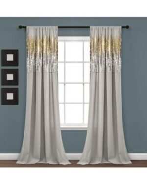 Macys | Shimmer Sequins Light Filtering Window Curtain Panels Pair