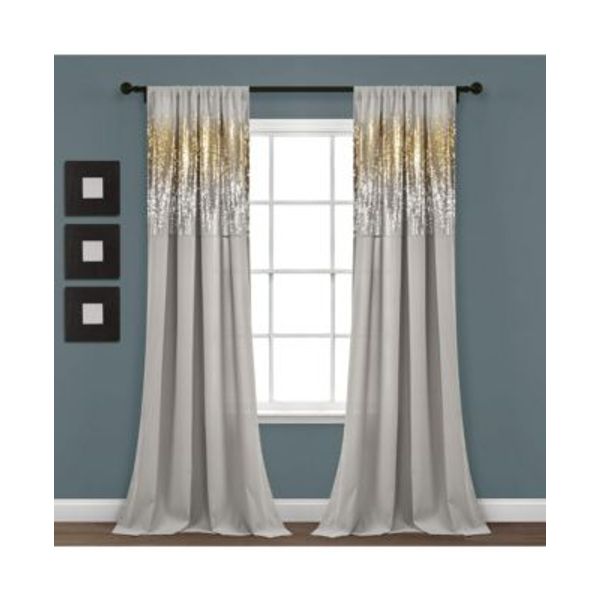 Macys | Shimmer Sequins Light Filtering Window Curtain Panels Pair