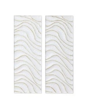 Macys | 39.5"h Metal Wall Decor, Set Of 2 Abstract Wall Art With Gold Wave Accents
