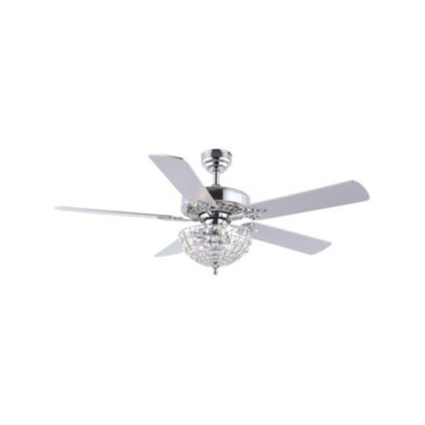 Macys | 3-Light Glam Classic Crystal Dome Shade Led Ceiling Fan With Remote