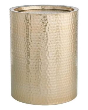AT HOME | Hammered Gold Drum Accent Table