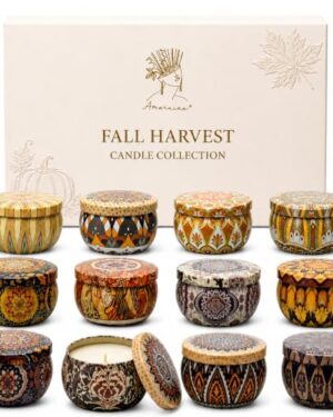 Fall Scented Candles Gift Set, 12 Pack Soy Candles for Home, 2.5 oz Each